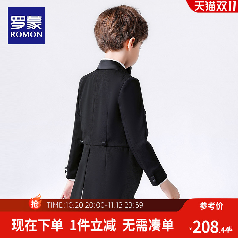 Romon Children's Formal Wear Tuxedo Boys' Small Suit Set Three-Piece Piano Performance Outfit Host Suit British Style Romon Children's Formal Wear Tuxedo Boys' Small Suit Set Three-Piece Piano Performance Outfit Host Suit British Style