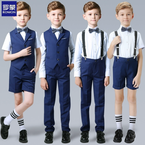 Детский костюм мальчика цветочника, платье девочки цветочницы, жилет, комплект, пианино, наряд для музыкальных выступлений для мальчиков, благородный крой