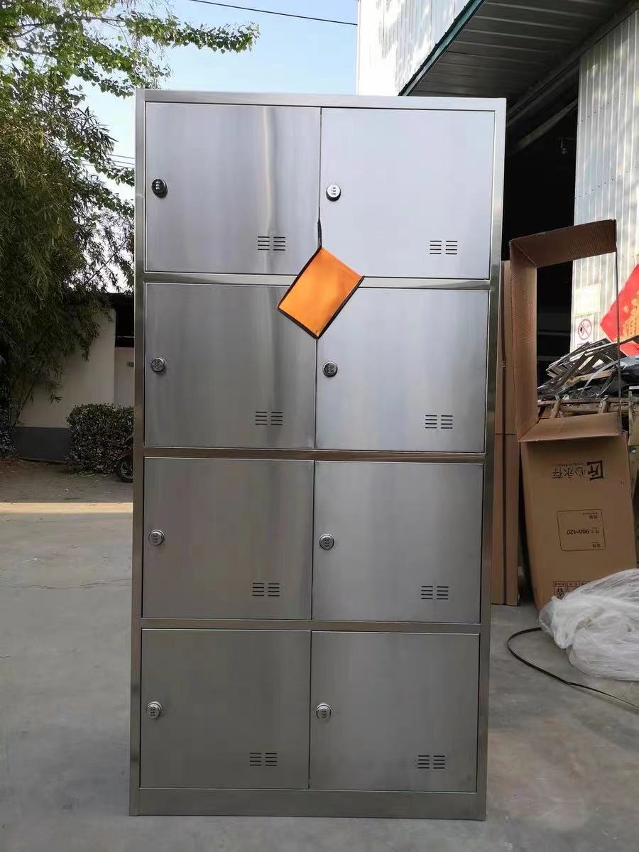 定制304不锈钢八门更衣柜员工多门带锁换衣柜储物柜办公室资料柜