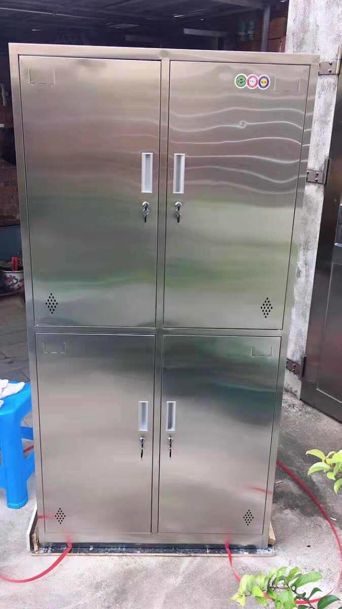 定制宿舍不锈钢四门更衣柜员工多格储物柜洗浴中心带锁换衣柜鞋柜