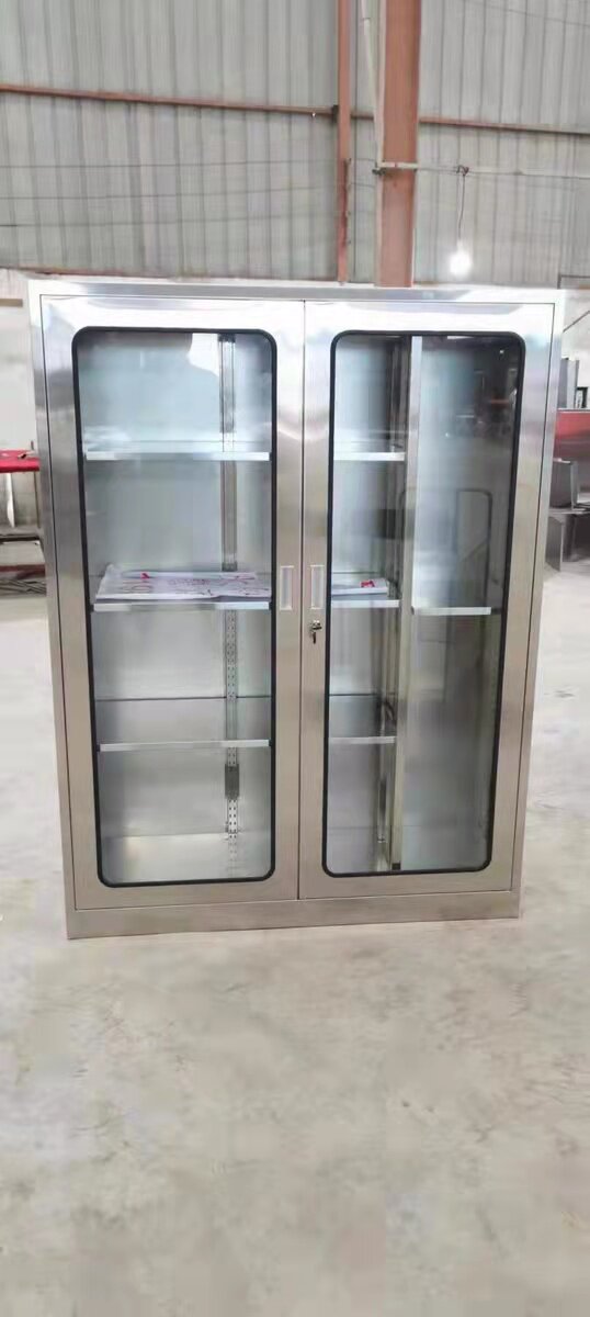 厂家定做201/304不锈钢对开玻璃门工具柜物业消防便民服务安全柜