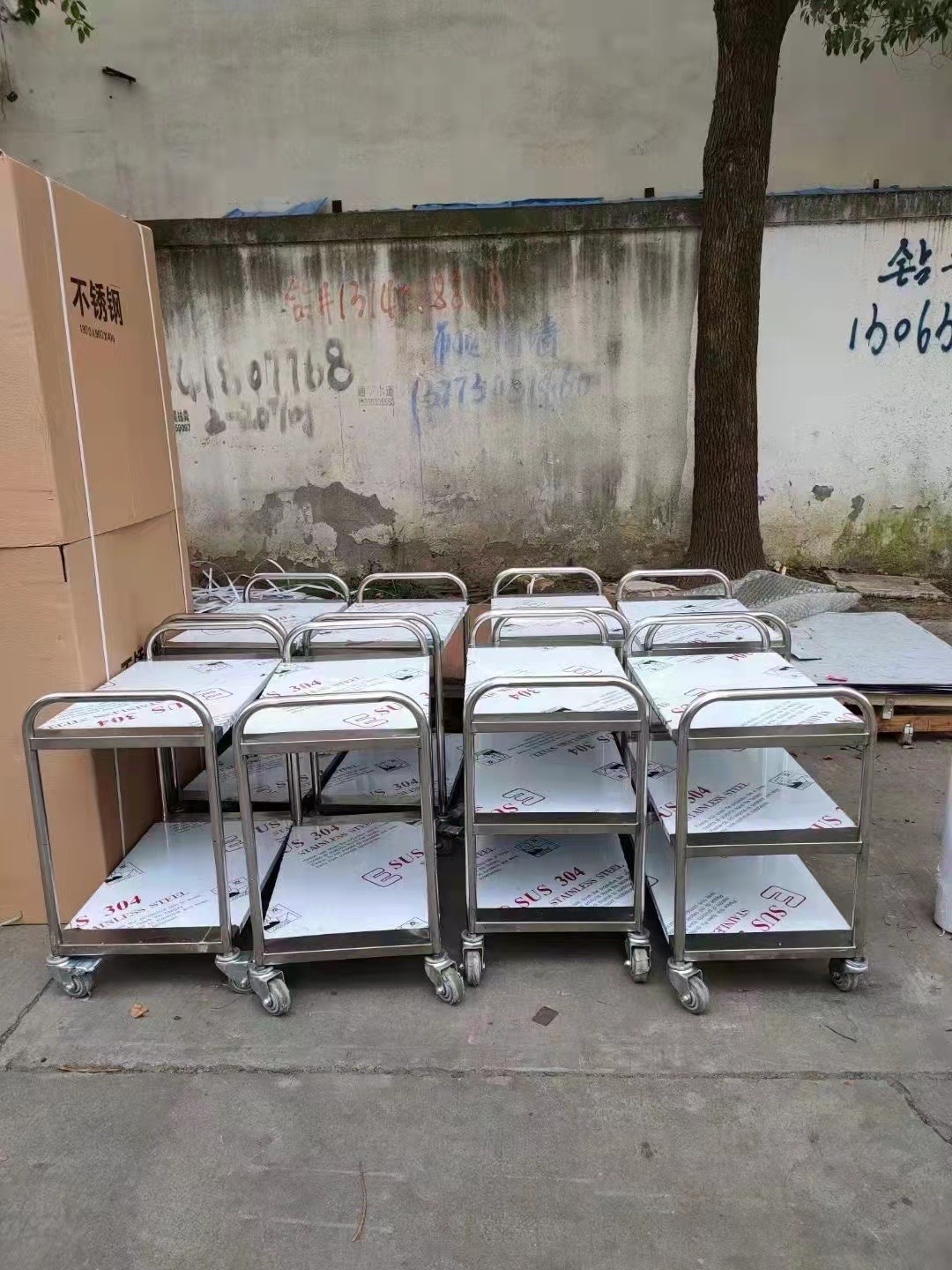 定制不锈钢工具手推车多功能2/3层移动小推车医疗无菌器械工具车