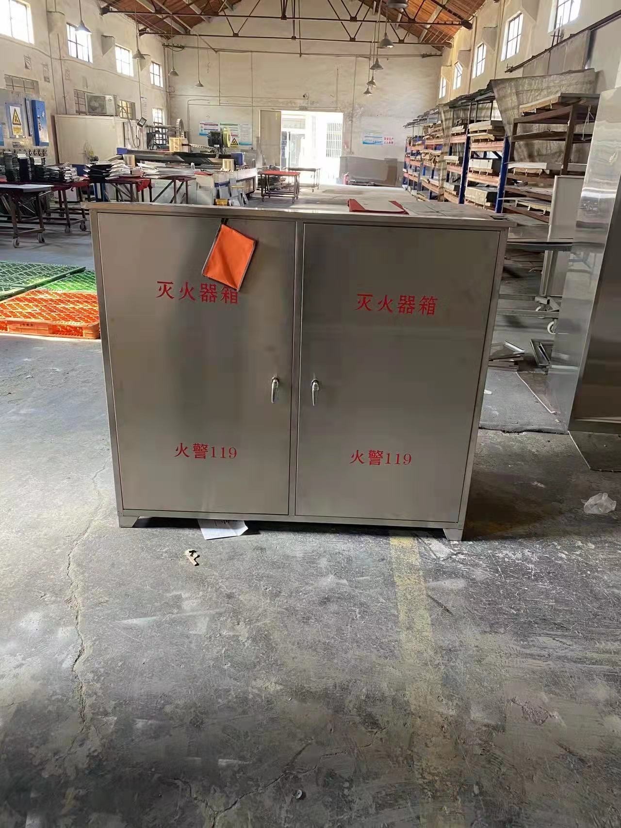 定制304不锈钢灭火器箱消防箱家用店用双门灭火器放置箱工地空箱