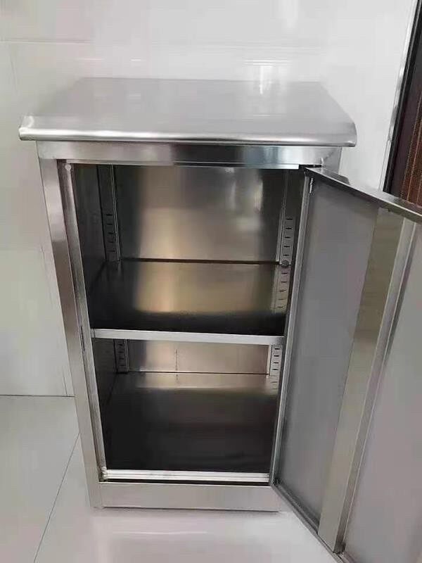 定制304不锈钢单门带锁矮柜床头储物柜桌下小柜子办公资料柜加厚