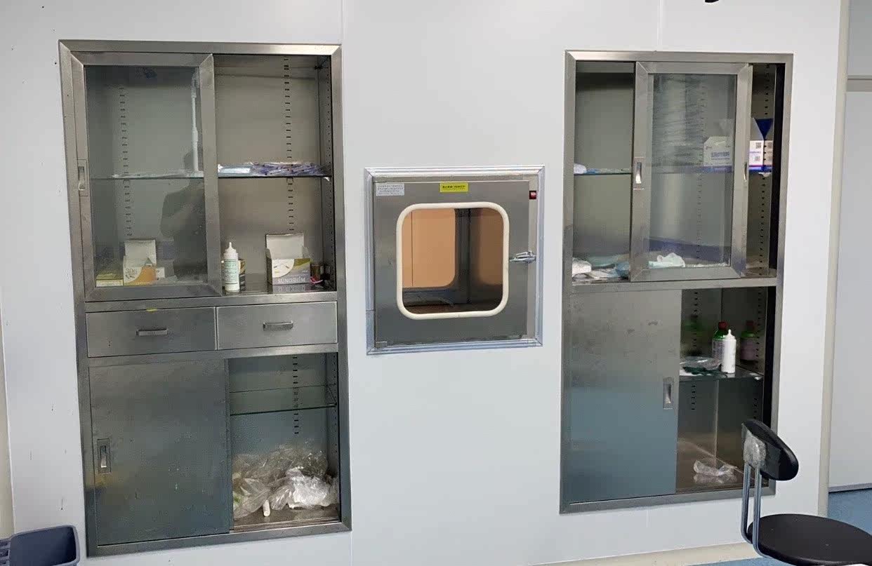 定做304不锈钢嵌入式麻醉柜上玻移门器械柜医用带斗药品柜暗装柜