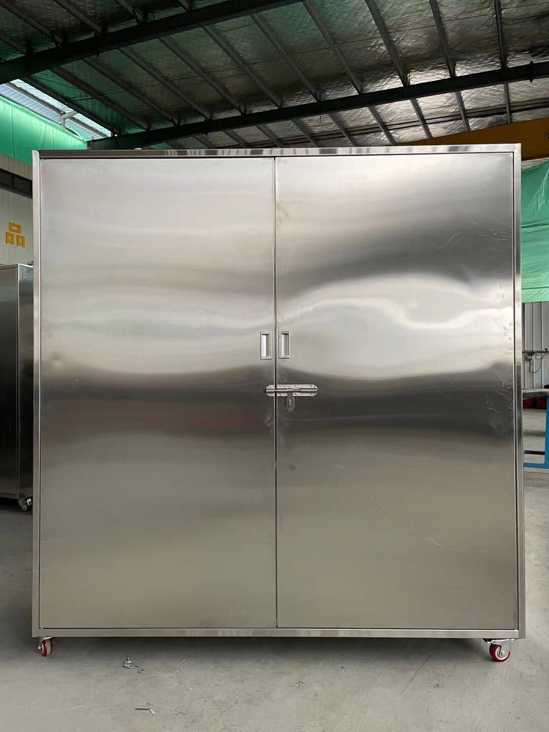 定做重型304不锈钢双开门工具柜工厂车间加厚活动带锁工具储物柜