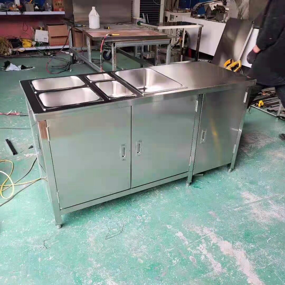 商用不锈钢多格蒸菜台饭店食堂快餐售饭台摆摊卤肉小碗分格式汤池