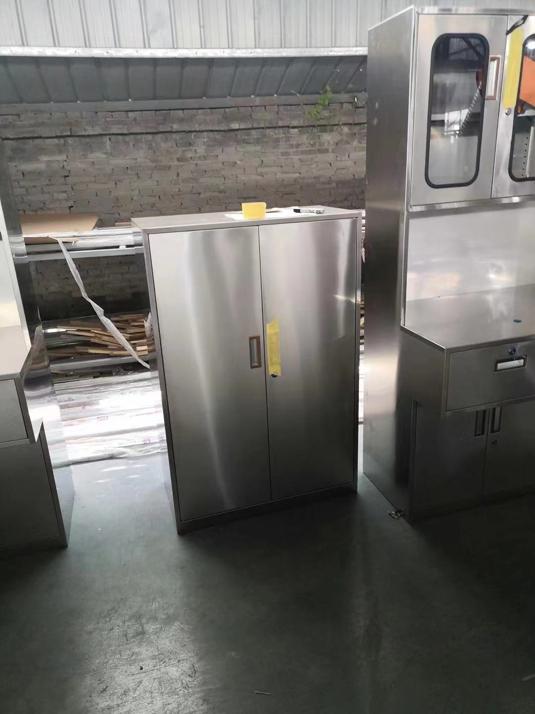 304不锈钢双开门工具柜矮柜办公室带锁文件柜加厚工具收纳柜定制