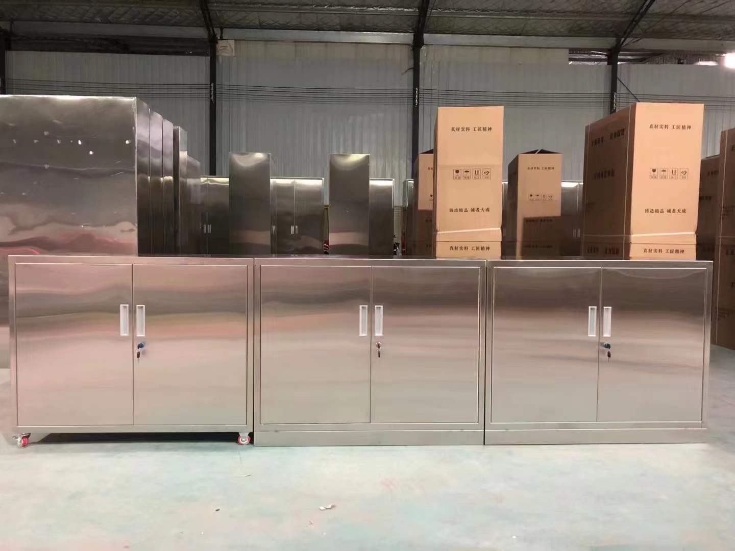 定制304不锈钢矮柜对开门文件柜移动工具储物柜无菌医疗器械柜子