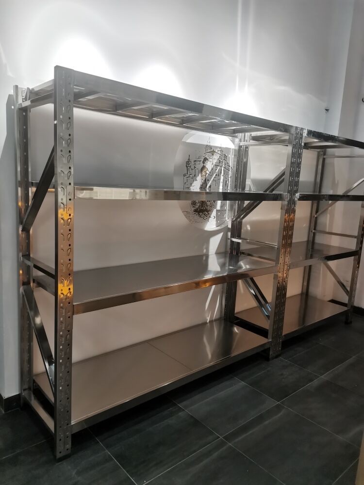 定制不锈钢货架仓库多层加厚置物架冷库重型地下室可调节储物架子
