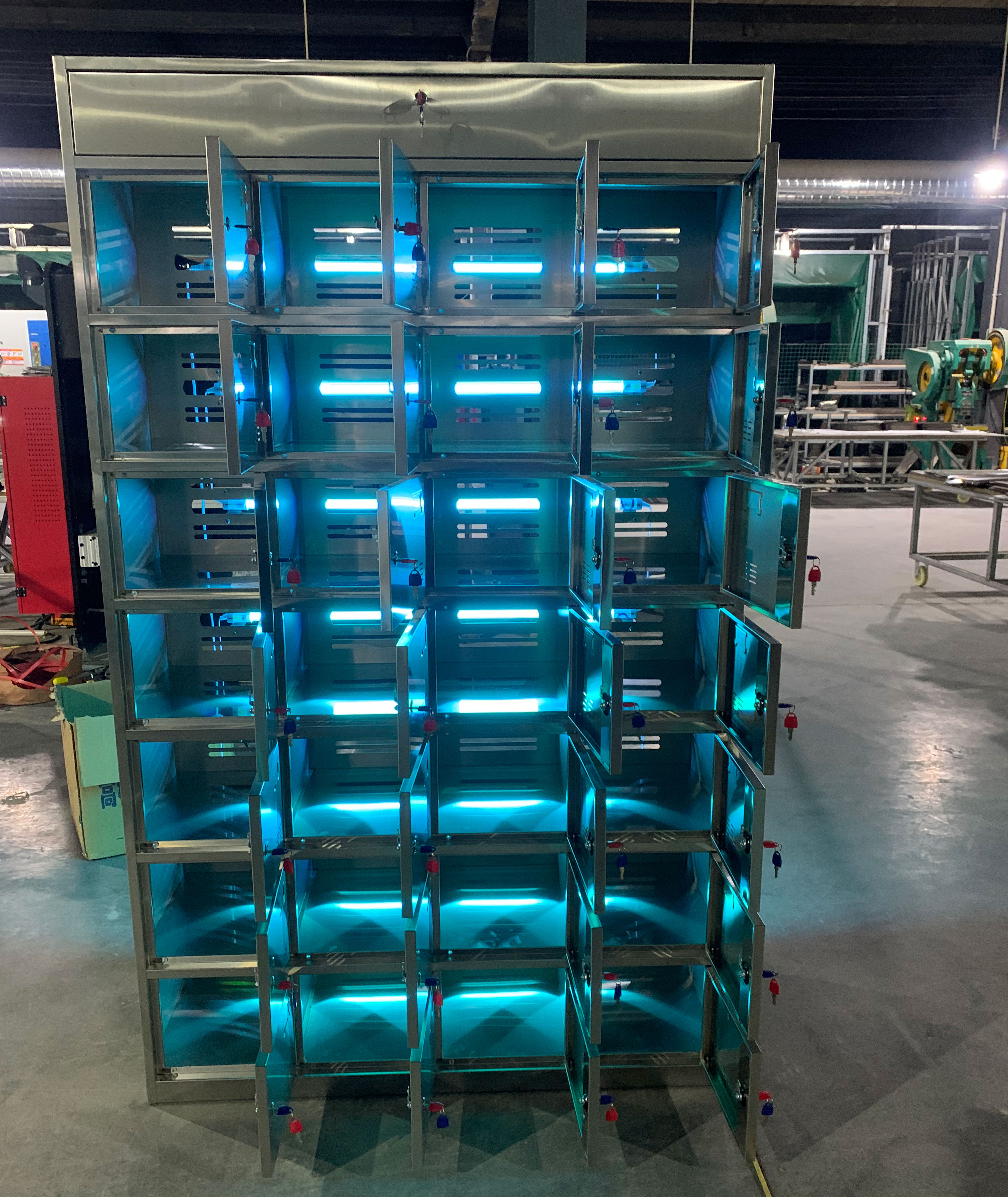 定制304不锈钢多门消毒鞋柜医用多格消毒储物柜美容院消毒毛巾柜
