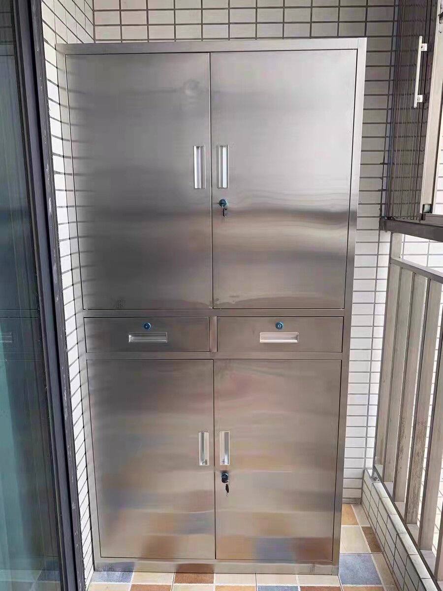 不锈钢中二斗医用无菌文件柜医疗器械柜家用带抽屉四门储物柜定做