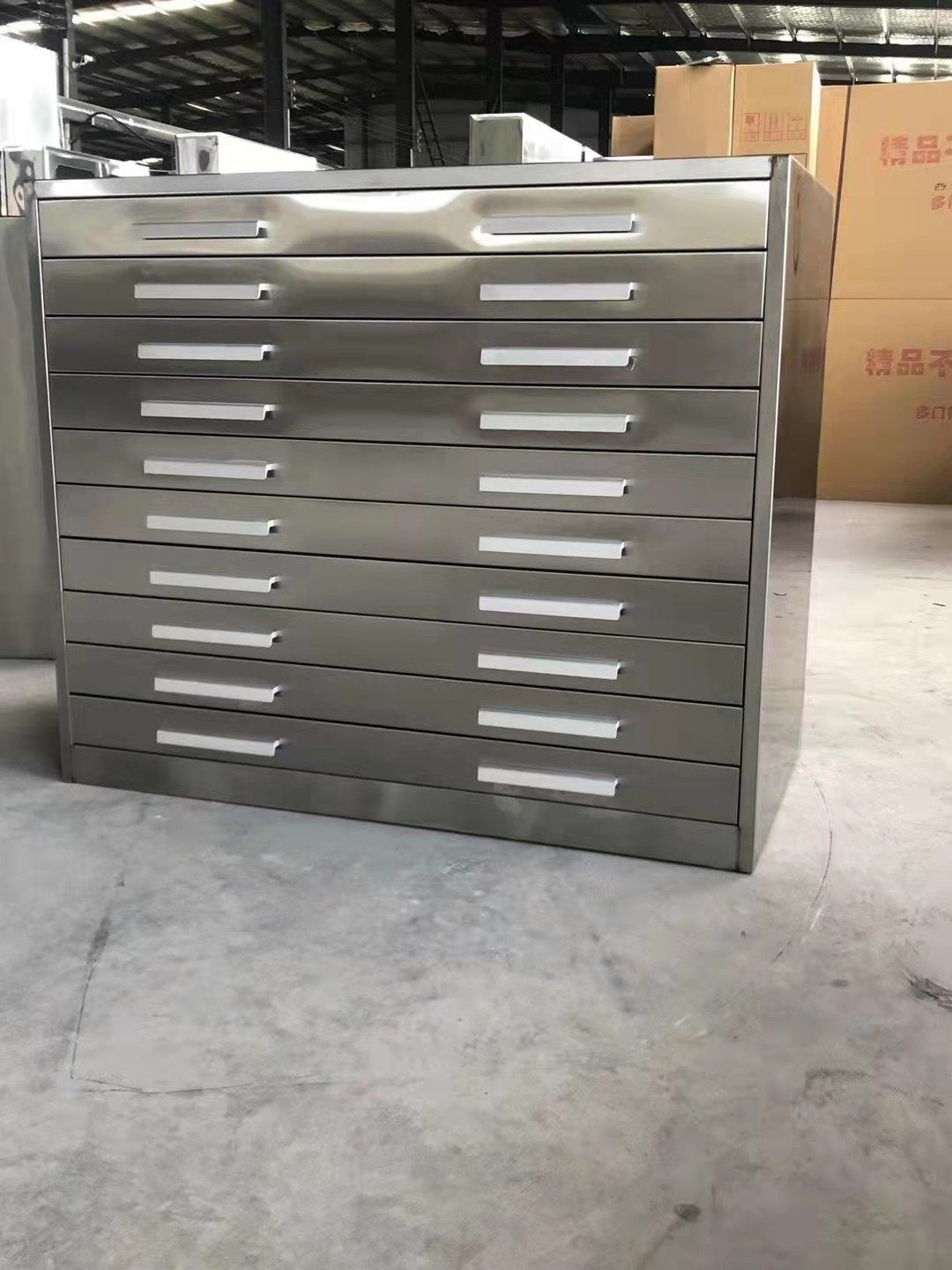 304不锈钢10斗底图柜工程图纸存放柜加厚多层抽屉资料收纳柜定制