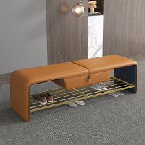 Willpower light and luxurious shoes stool Home doorway modern minimalist net red wearing shoes stool home genuine leather strip bench tail stool