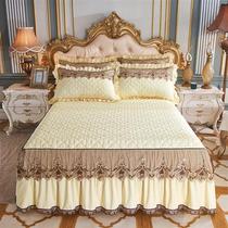 European-style cotton-padded bed skirt type Single Piece 1 5 meters lace lace non-slip protection bed cover 1 8 meters