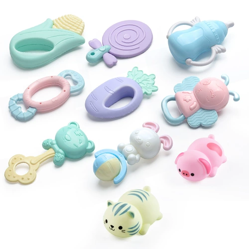 Прорезыватель, качалка, погремушка для правильного прикуса, силиконовая игрушка, детская хваталка для тренировок, можно грызть