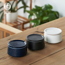 Pengfeng tea cans ceramic Japanese simple small tea cans household sealed moisture-proof storage cans portable travel jars