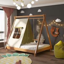 Childrens room play tree house bed girls crib boys wooden house tent bed swing Nordic solid wood childrens bed single