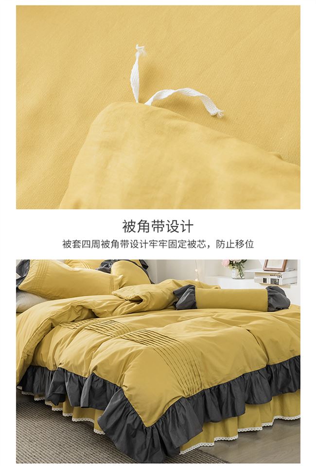 Váy ngủ tối giản châu Âu bốn mảnh váy 1,8m cotton nguyên chất cotton công chúa gió mùa hè chăn che lá sen ren - Váy Petti drap giường có viền