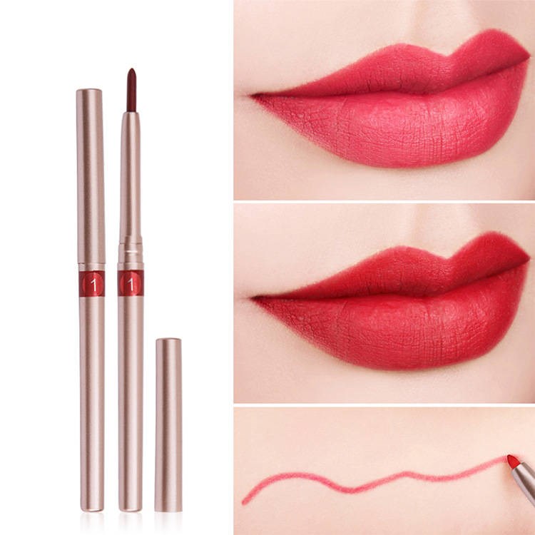 Hanqian waterproof automatic lip line Pen not stained with no drop of color lipstick red eyelink pen lasting bite lip makeup beginners are easy to use