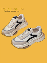 Tsui Ching-Tai ~ Xus original 2022 new spring and summer old daddy shoes running 100 hitch genuine leather womens shoes
