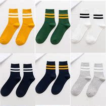 Mens socks in the spring mid-waist male foreign mens socks trend simple student socks all spring and autumn soft