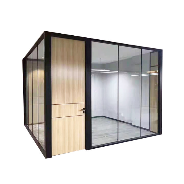 ຫ້ອງການແກ້ວ partition wall movable blinds mobile aluminium alloy tempered glass high partition customization professional