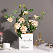 Simulation Flower Mountain Tea Flowers Ins Living Room Table Decoration Flower Furnishing Small Fresh Suit Single Bouquet Plastic Flower Arrangement