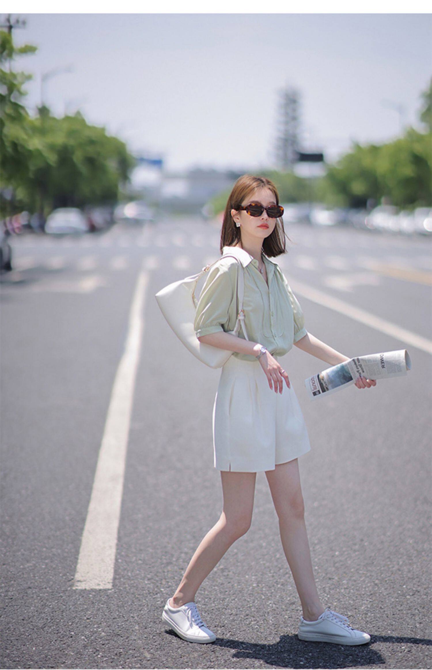 Стильные костюмы 职业套装小个子ol通勤女装轻熟风短袖短裤两件套高端轻奢夏装气质