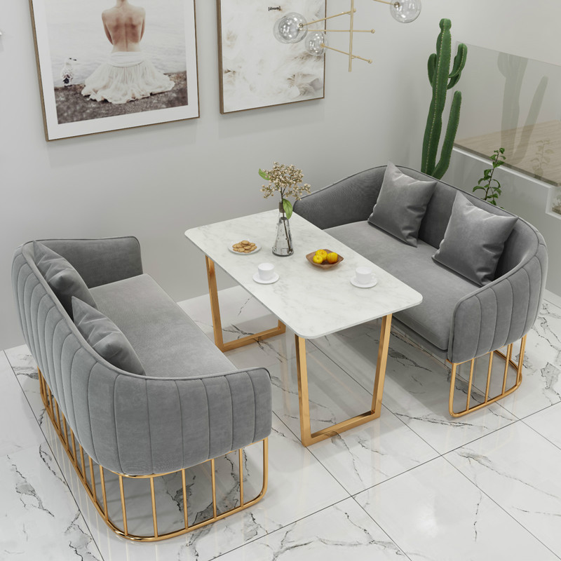 Café cassette double sofa in talks to receive water, bar sat the sweet milk tea shop table and chairs combination