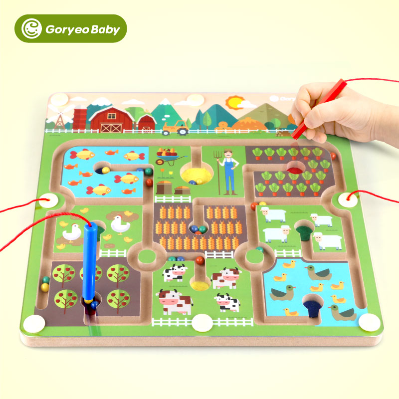 goryeobaby pen magnetic animal farm labyrinth beads parent-child game educational toys boys and girls