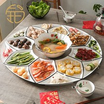 Platinum Yueen Boutique High-end Chinese Round Ceramic Dish Suit Cutlery Creative Home Reunion Holiday Delivery Gift