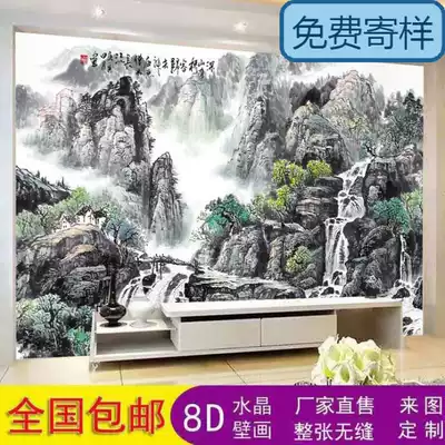 Customized landscape wall painting background wall living room wall 3D stereoscopic painting 5d wallpaper 8D TV wall mural 16D Wall cloth
