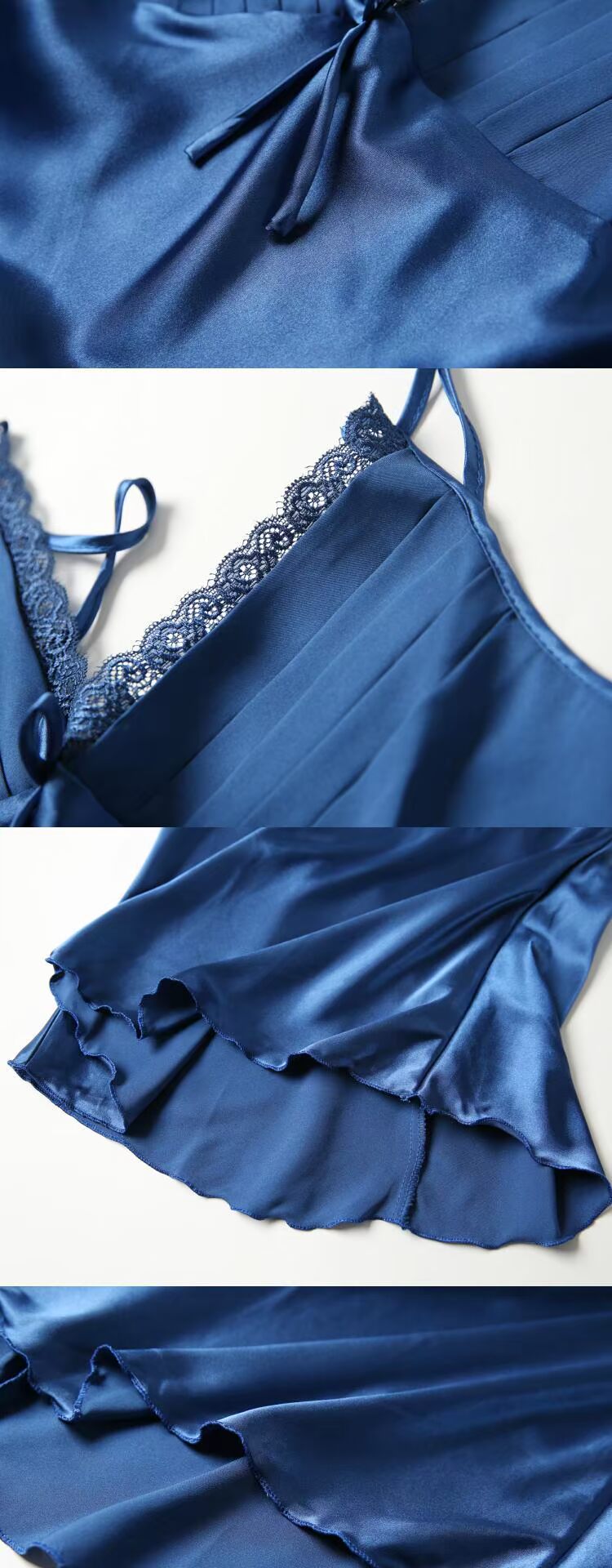 Xuân 2019 mới Hàn Quốc D gợi cảm ren nơ lụa thoải mái dây đeo đồ ngủ phù hợp với quý cô - Pyjama đồ lót nam 