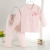 Bộ đồ lót cho bé sơ sinh 0-1-2 tuổi 6 tháng cotton cotton mùa thu và mùa thu cardigan màu cotton quần áo mùa thu nam và nữ bé - Quần áo lót