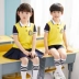 Đồng phục học sinh hè 2019 quần áo mẫu giáo mới quần áo tiểu học lớp quần áo cotton tay ngắn biểu diễn quần áo thể thao phù hợp - Đồng phục trường học / tùy chỉnh thực hiện đồng phục trẻ em chất lượng cao Đồng phục trường học / tùy chỉnh thực hiện