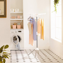 Travel and business hotel portable drying rack stainless steel indoor floor folding drying rack telescopic single pole hanging clothes rod