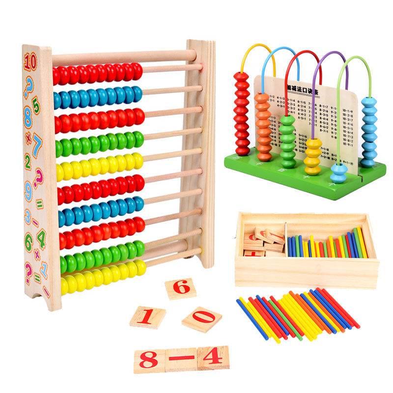Children's Counting Stick Primary School Addition and Subtraction Learning Box Math Teaching Aids Counting Stick Puzzle Bead Calculus Stick Abacus