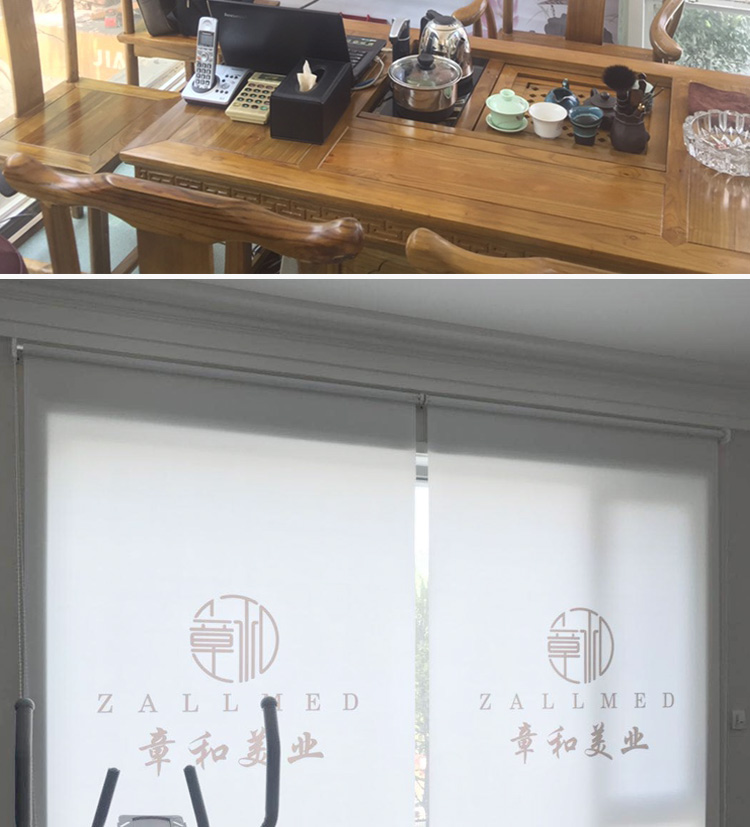 Rèm cuốn tùy chỉnh mẫu quảng cáo logo tay kéo điện nâng rèm kỹ thuật cửa hàng văn phòng rèm che nắng - Phụ kiện rèm cửa bộ khung rèm cửa sổ