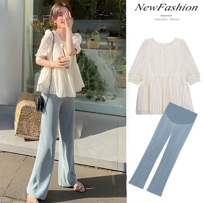 Pregnancy Woman Dress Summer Suit T-shirt Tennis Red Short Sleeve Blouse Fashion Thin style Senior loose casual Two-style summer women