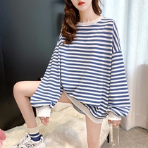 Pregnant Woman Autumn Clothing Out Fashion Nets Red Pregnant Women Suit Round Collar Long Sleeves Loose Tide Moms Autumn Winter Sweatshirt Two Sets