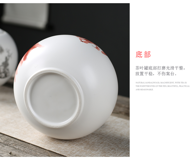 Caddy fixings ceramic big in number of household seal pot longjing green tea pu - erh tea store content box ceramics POTS