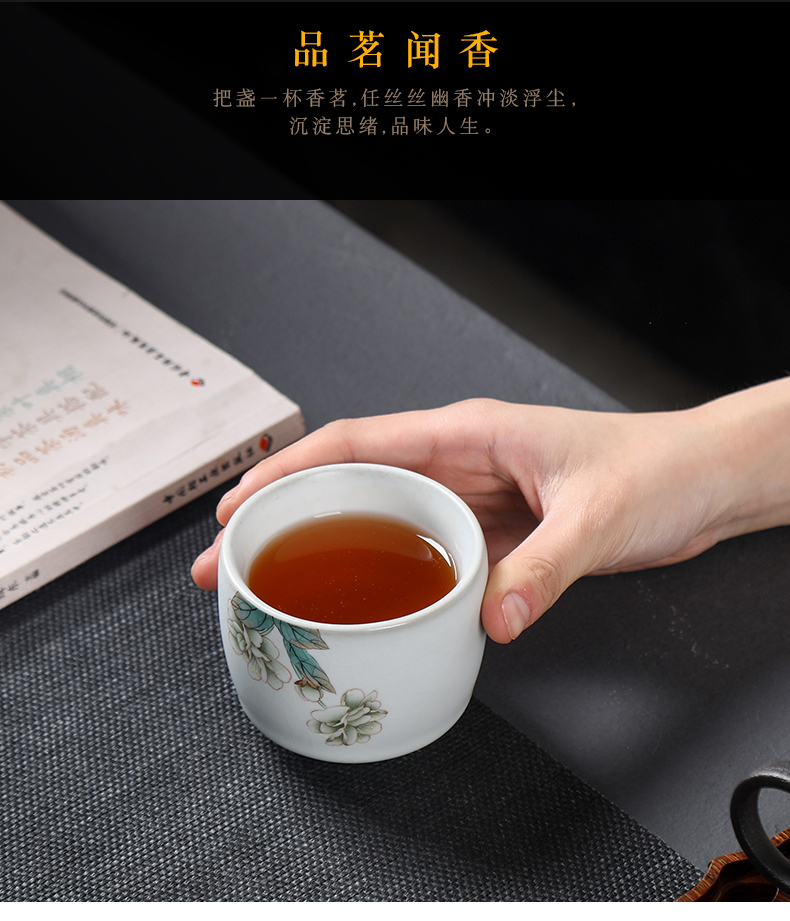 Your up hand - made jingdezhen checking ceramic cups, small single cup sample tea cup kung fu master CPU open for