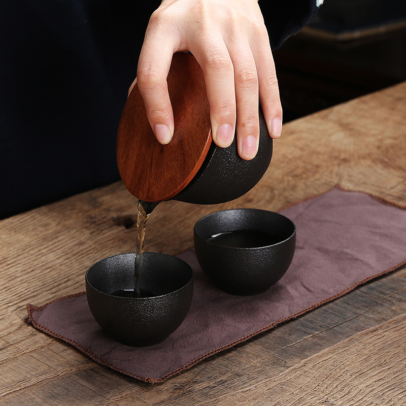 Ceramic crack cup tea set a second pot two POTS portable contracted Japanese tea custom logo