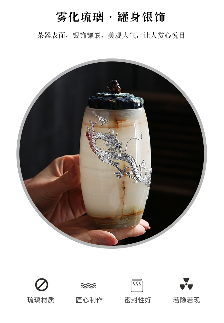 Japanese coloured glaze with silver caddy fixings home portable small storage tanks to restore ancient ways kunfu tea, pu er tea storage warehouse