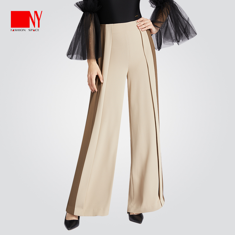 NY Nati Art New Morden Dance Pants Woman Medium-high Waist Latin Dance Pants National Mark Dance Pants Wide Leg Pants Dancing Pants-Taobao