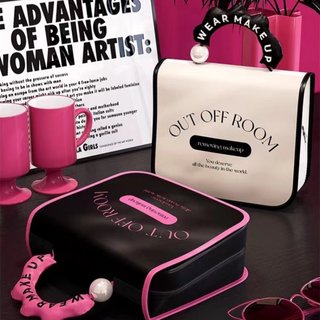 珍珠洗漱包大容量防水旅行手提化妆包串珠壁挂式多功能便携收纳包