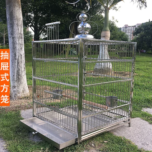 edx Супер большая птичья клетка из нержавеющей стали квадратная клетка универсальная возрастная клетка бутик -бутик Crowbuki Bird Bird Bird