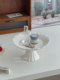 French retro high-foot ceramic tray ornaments perfume cosmetic jewelry display storage tray desktop storage tray