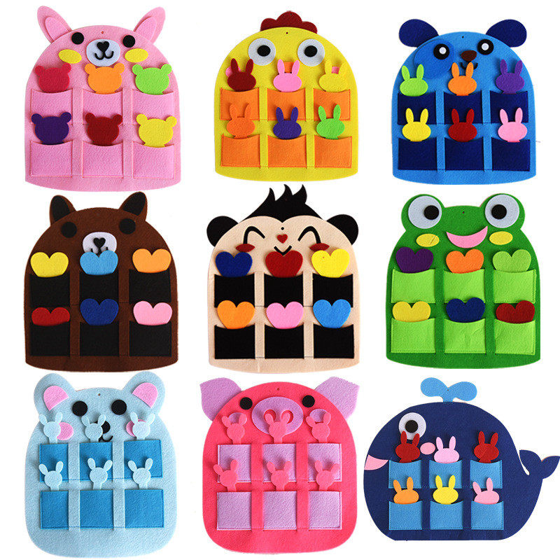 Kindergarten Morning Check Card Bag Entrance Area Attendance Hanging Bag Cashier Bag Unwoven Cloth Unwoven Cloth DIY Zone Corner Decoration Material